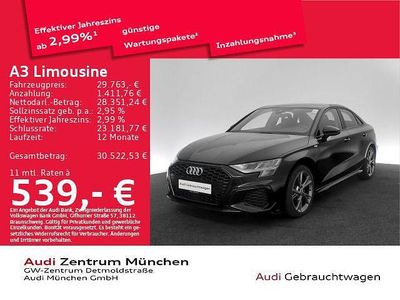 Gebraucht Audi A3 S-Line 150 PS (110 kW) 2023 Mythosschwarz metallic Limousine
