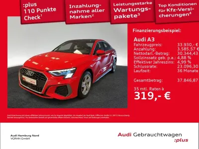 Używany Audi A3 S-Line 200 KM (147 kW) 2023 Czerwony Sedan/Limuzyna