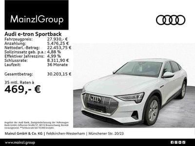 Weiß Gebraucht 2022 Audi e-tron Sportback Comfort SUV | 27.930 € (Superpreis)