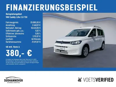 Gebraucht VW Caddy Life 102 PS (75 kW) 2021 Weiß Van / Kleinbus