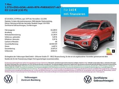 Second-hand VW T-Roc Goal 150 CP (110 kW) 2024 Roșu SUV