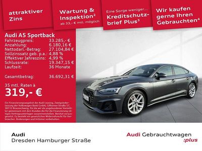 Gebraucht Audi A5 Sportback S-Line 150 PS (110 kW) 2023 Daytonagrau perleffekt Kleinwagen