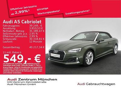 Gebraucht Audi A5 Cabriolet Advanced Plus 150 PS (110 kW) 2023 Distriktgrün metallic Cabrio
