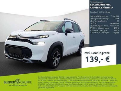 Gebraucht Citroën C3 Aircross PureTech 110 PS (80 kW) 2023 Lack weiss banquise/typ aussenverkleidung spiegel flach standard SUV