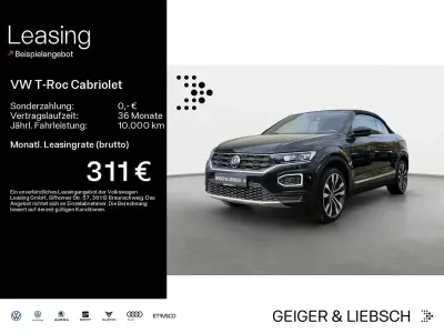 Gebraucht VW T-Roc Cabriolet Style 150 PS (110 kW) 2021 Deep black perleffekt/schwarz Cabrio