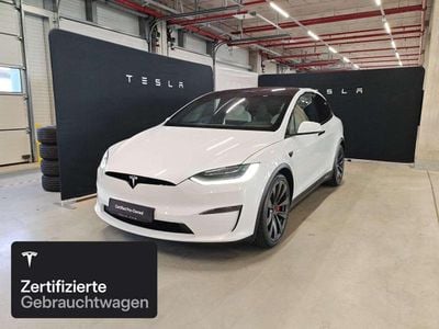 Gebraucht Tesla Model X Plaid 759 kW (1033 PS) 2023 Pearl white multicoat SUV