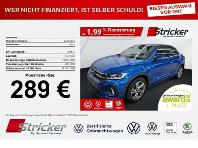 Gebraucht VW T-Roc Cabriolet R-line 150 PS (110 kW) 2025 Ravennablau metallic schwarz Cabrio