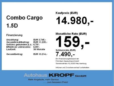 gebraucht Opel Combo Cargo 1.5D Klima,PDC,Tempomat,BC,USB