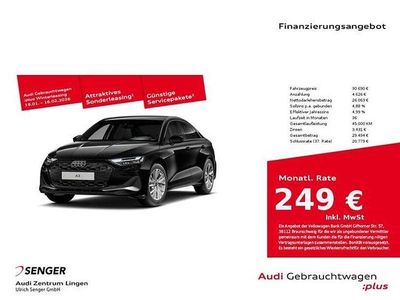 Mythosschwarz metallic Gebraucht 2025 Audi A3 Advanced Plus Limousine | 30.690 € (Guter Preis)