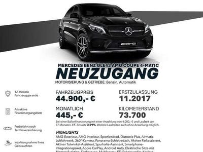 Gebraucht Mercedes GLE43 AMG AMG 390 PS (286 kW) 2017 Schwarz Coupé