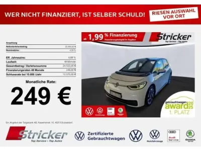 Gebraucht VW ID.3 Style 150 kW (204 PS) 2020 Gletscherweiß metallic schwarz (metallic) Kleinwagen