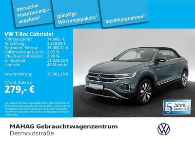 Gebraucht VW T-Roc Cabriolet Style 150 PS (110 kW) 2025 Petroleum blue metallic/schwar Cabrio