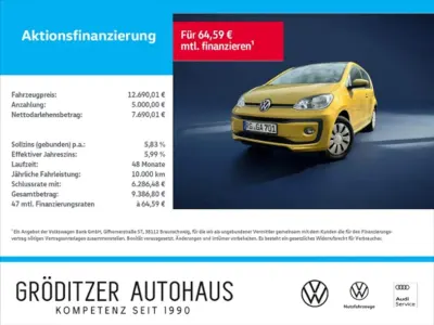 Second-hand VW up! Move 65 CP (47 kW) 2021 Galben Hatchback