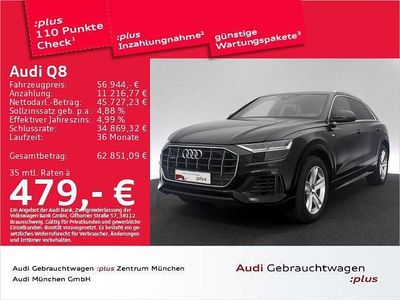 Gebraucht Audi Q8 S-Line 381 PS (280 kW) 2022 Mythosschwarz metallic SUV