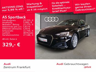 Gebraucht Audi A5 Sportback Basis 150 PS (110 kW) 2022 Brillantschwarz Kleinwagen