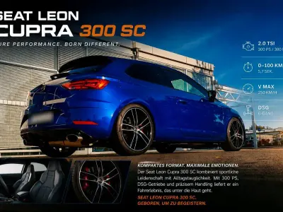 Używany Seat Leon SC CUPRA 300 KM (220 kW) 2017 Niebieski Hatchback