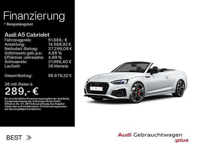 Gebraucht Audi A5 Cabriolet Competition 265 PS (194 kW) 2024 Gletscherweiß metallic verdeck schwarz (metallic) Cabrio