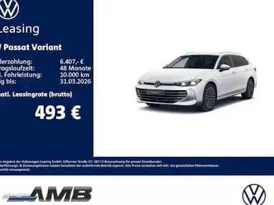 Nouvelle VW Passat Elegance 150 ch (110 kW) 2025 Blanc Break