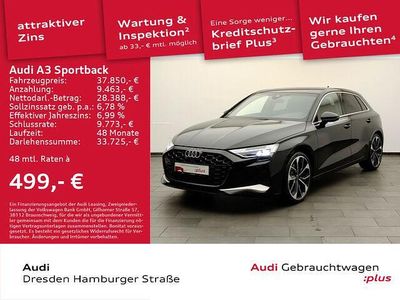 Gebraucht Audi A3 Advanced Plus 150 PS (110 kW) 2024 Schwarz Limousine