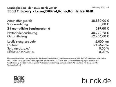 gebraucht BMW 530 530 d T. Luxury - Laser,DAProf,Pano,Komfsitze,AHK Bluetooth HUD Navi Vollleder Kl