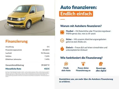 Gebraucht VW Multivan Trendline 150 PS (110 kW) 2019 Kurkumagelb Van / Kleinbus