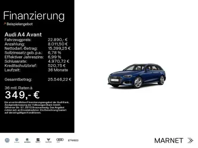 Gebraucht Audi A4 Advanced Plus 204 PS (150 kW) 2023 Blau Kombi