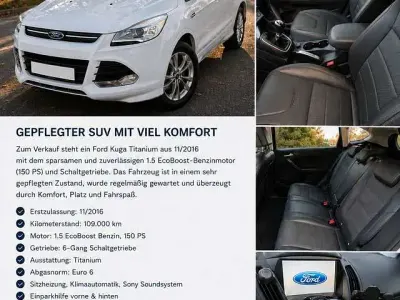 Occasion Ford Kuga Individual 150 PK (110 kW) 2016 Wit SUV