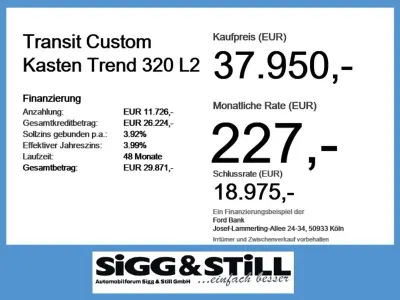 Ny Ford Transit Custom Trend 150 HK (110 kW) 2026 Hvid MPV