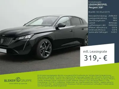 Usata Peugeot 308 Allure 131 CV (96 kW) 2025 Nero Berlina