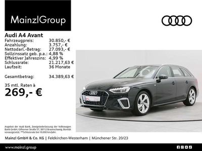Mythosschwarz metallic Gebraucht 2025 Audi A4 S-Line Kombi | 30.850 € (Superpreis)