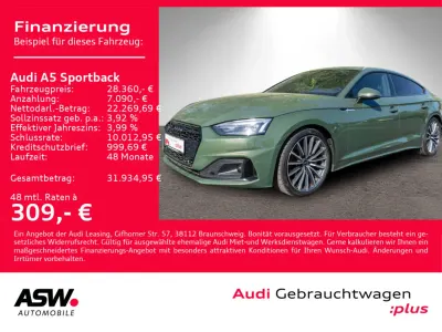 Gebraucht Audi A5 Sportback Advanced Plus 204 PS (150 kW) 2023 Distriktgrün metallic Kleinwagen