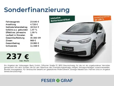 Gebraucht VW ID.3 Pro 150 kW (204 PS) 2022 Weiß Kleinwagen