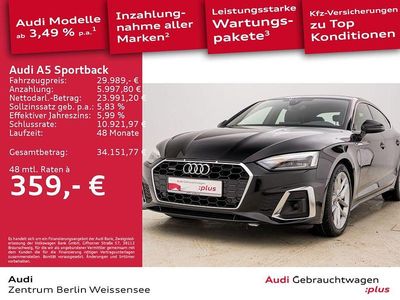 Mythosschwarz metallic Gebraucht 2020 Audi A5 Sportback Ambiente Kleinwagen | 29.989 € (Fairer Preis)