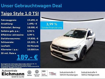 Gebraucht VW Taigo Style 110 PS (80 kW) 2022 Weiß SUV