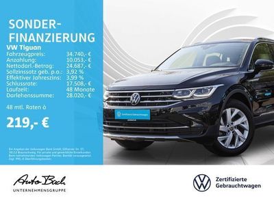 Gebraucht VW Tiguan Elegance 150 PS (110 kW) 2022 Schwarz (deep black perleffekt) SUV