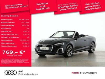 gebraucht Audi A5 Cabriolet S line S TRON NAVI VIRT ACC KAM LED, Schwarz