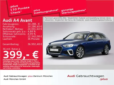 Second-hand Audi A4 S-Line 204 CP (150 kW) 2024 Albastru Break