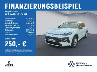 Gebraucht VW T-Roc Life 150 PS (110 kW) 2025 Weiß SUV
