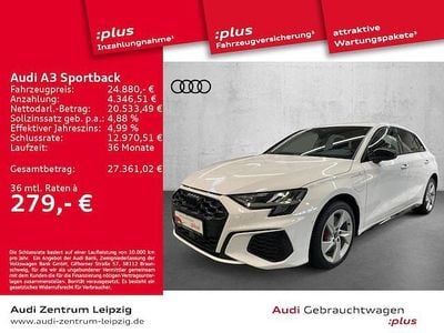 Ibisweiß Gebraucht 2023 Audi A3 Sportback e-tron S-Line Kleinwagen | 23.880 € (Superpreis)