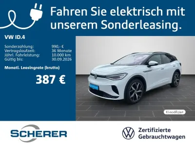 Gebraucht VW ID.4 GTX 219 kW (299 PS) 2022 Gletscherweiß metallic schwarz SUV