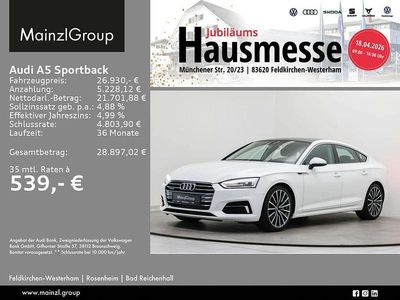 Gebraucht Audi A5 Sportback Design 245 PS (180 kW) 2019 Ibisweiß Kleinwagen