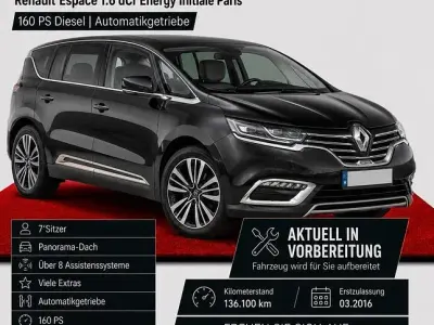 Gebraucht Renault Espace Initiale Paris 160 PS (117 kW) 2016 Schwarz Van / Kleinbus