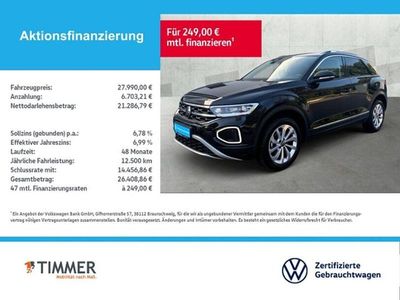 Gebraucht VW T-Roc Style 150 PS (110 kW) 2023 Deep black perleffekt SUV
