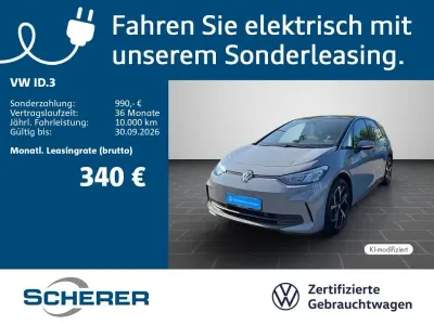 Gebraucht VW ID.3 Pro 150 kW (204 PS) 2024 Mondsteingrau / schwarz Kleinwagen