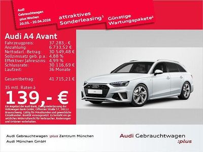 Gebraucht Audi A4 S-Line 204 PS (150 kW) 2024 Gletscherweiß metallic Kombi
