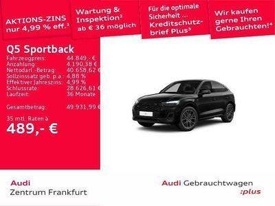 Schwarz Gebraucht 2023 Audi Q5 Sportback S-Line SUV | 44.849 € (Fairer Preis)