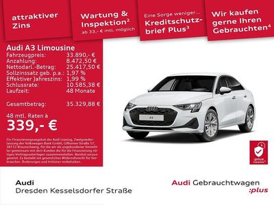 Gebraucht Audi A3 Ambiente 150 PS (110 kW) 2025 Gletscherweiß metallic Limousine