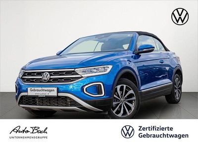 Gebraucht VW T-Roc Cabriolet Style 110 PS (80 kW) 2023 Ravennablau metallic/schwarz Cabrio