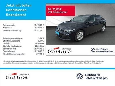 Gebraucht VW Golf VIII Life 150 PS (110 kW) 2022 Deep black perleffekt Limousine