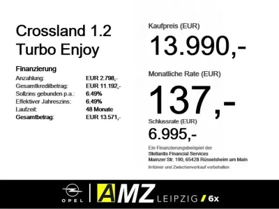Gebraucht Opel Crossland X Enjoy 110 PS (80 kW) 2023 Lack weiss banquise/typ aussenverkleidun (metallic) SUV